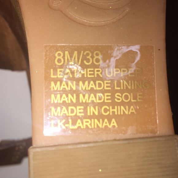 Lucky Brand Larinaa Brown Strappy Wedge Sandals - Picture 4 of 9